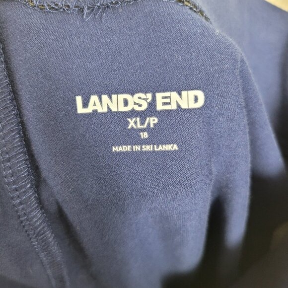Lands End XL 18 Pull On Stretch Waist Athleasure Wide Leg Leggings Pants Navy - Picture 5 of 6